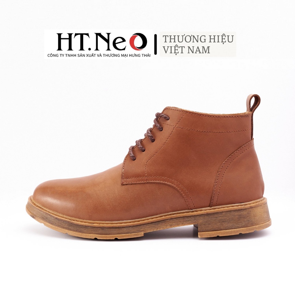 Giày boot nam HT.NEO Da bò thật 100%, đế đúc cao su nguyên khối chống trơn trượt, phong cách mạnh mẽ bụi bặm DN32-VB | BigBuy360 - bigbuy360.vn