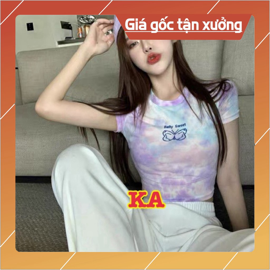Áo croptop loang in bướm K&A | BigBuy360 - bigbuy360.vn