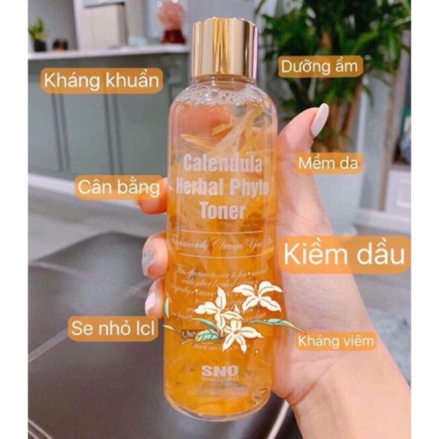 [HOT] Toner hoa cúc chứa cánh hoa tươi SNO Calendula Herbal Phyto 200ml