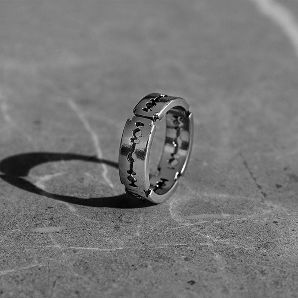 Nhẫn Hợp Kim Họa Tiết Nhịp Tim Độc Đáo Cho Cặp Đôi