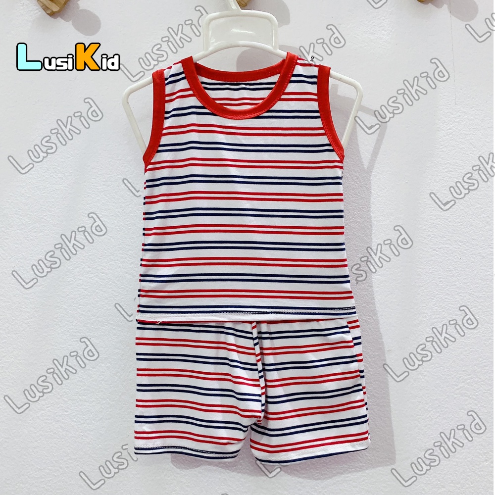 Bộ Quần Áo Mùa Hè Kẻ Sọc Chất Liệu Cotton, Cute Cho Bé Từ 8-18 kg