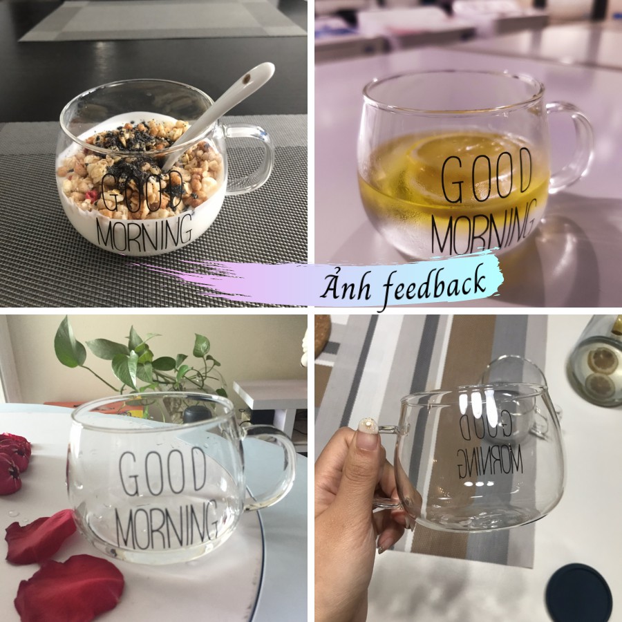 Cốc thủy tinh Good Morning - đồ uống trà & cafe xinh xắn | BigBuy360 - bigbuy360.vn