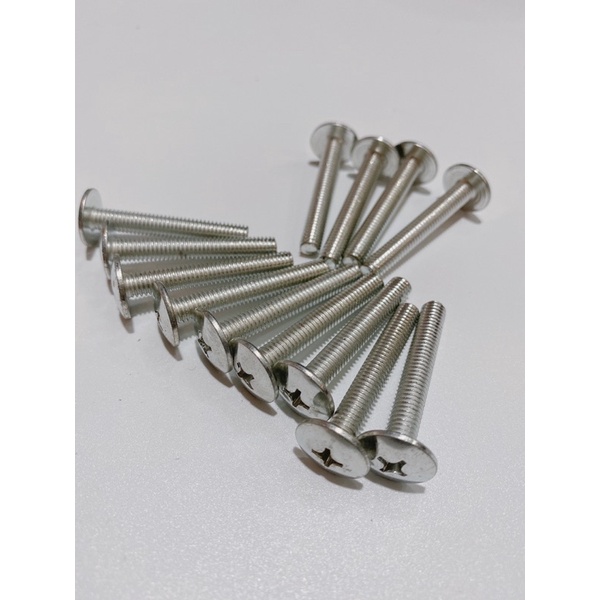 Ốc bulong M6 6li40 6li4 đầu dù lớn chất liệu sắt xi sử dụng vít 3ke để khoá và mở