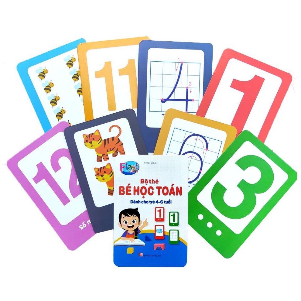 Bộ Thẻ Flashcard Bé Học Toán - Tư Duy Toán Học Cho Bé Từ 4 Đến 6 Tuổi Học Số Và Phép Tính (42 Thẻ)