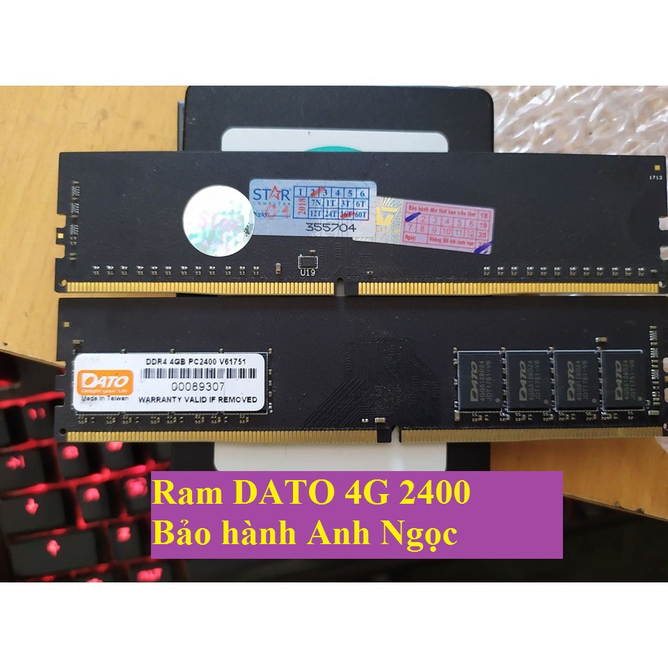 Ram 4G 2400 DDR4 DATO bảo hành Anh ngọc tháng 8/2020 | WebRaoVat - webraovat.net.vn