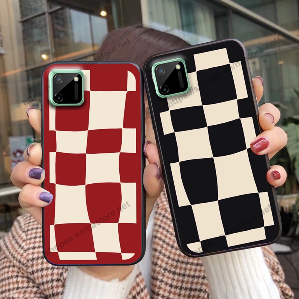 Ốp lưng Realme C11 / Realme C11 2021 / Realme C20 mặt cười, họa tiết caro đơn giản đẹp cute