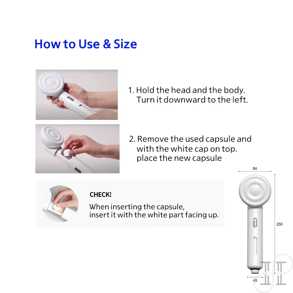 Hàn Quốc SHIFT Vitamin Capsule Shower Head I showerhead I high pressure I Nhẹ nhàng Xịt