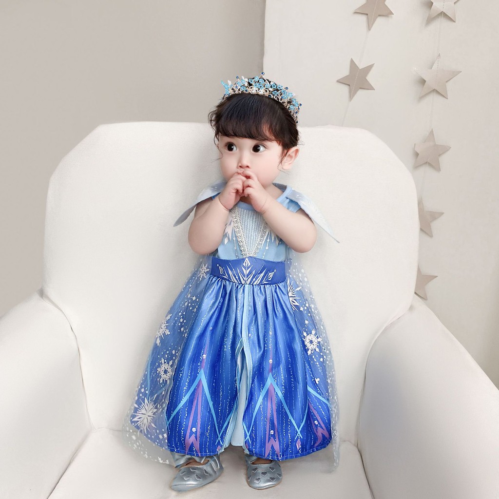 Váy Nữ Hoàng Băng Giá Baby Elsa Cho Bé Gái - XMZ129