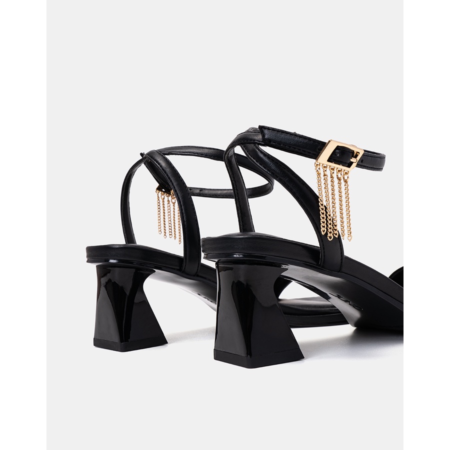 Giày Sandal Nữ 5cm Thời Trang JUNO Mũi Vuông Đính Khóa Dingle - Dangle SD05074