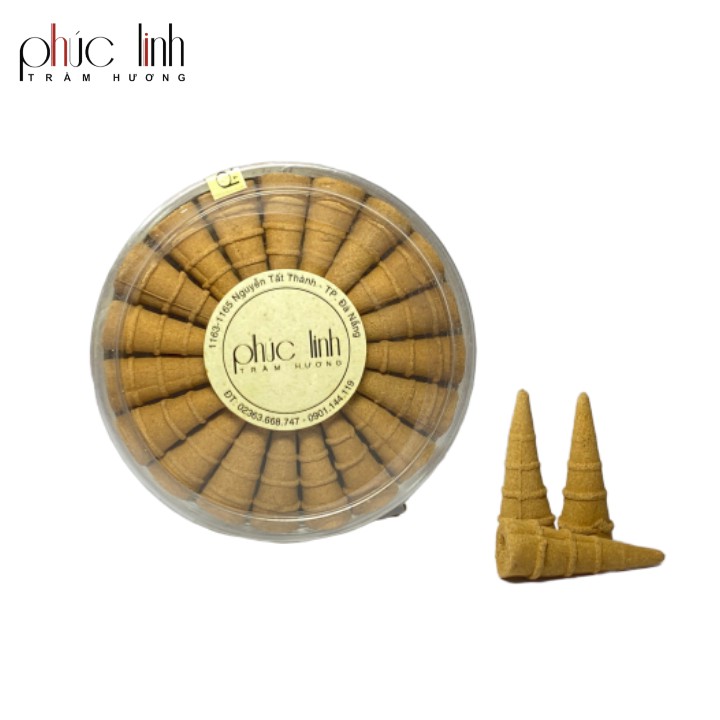 Nụ Trầm Hương PHÚC LINH Loại I Viên Lớn 38 Viên Tháp Trầm Hương Nguyên Chất, Cam Kết Không Hương Liệu và Hóa Chất