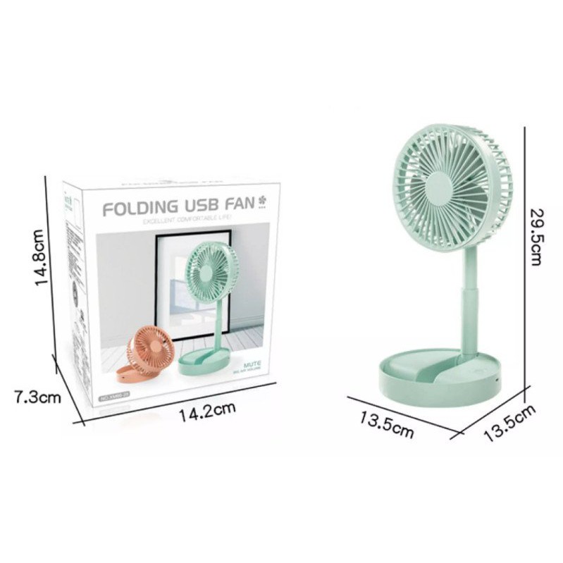 Quạt tích điện gấp gọn cầm tay quạt mini để bàn pin 1200mah, 3 cấp độ gió mát lạnh dùng liên tục lên tới 6h