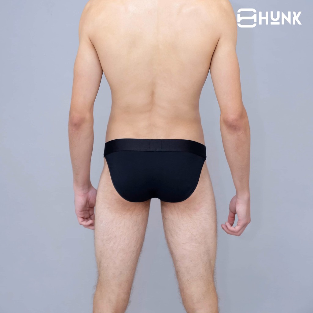 [Thiết kế hở sườn] Quần lót nam bikini Hunk hở sườn với thiết kế túi kangaroo 2.0 - Hoàn toàn từ cotton hữu cơ - Màu đen