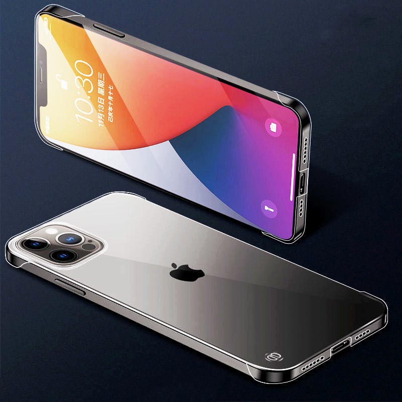 Ốp điện thoại từ PC cứng trong suốt siêu mỏng không viền cho Iphone 13 12 Mini 11 Pro Max X Xr 6 6s 7 8 Plus Se | BigBuy360 - bigbuy360.vn