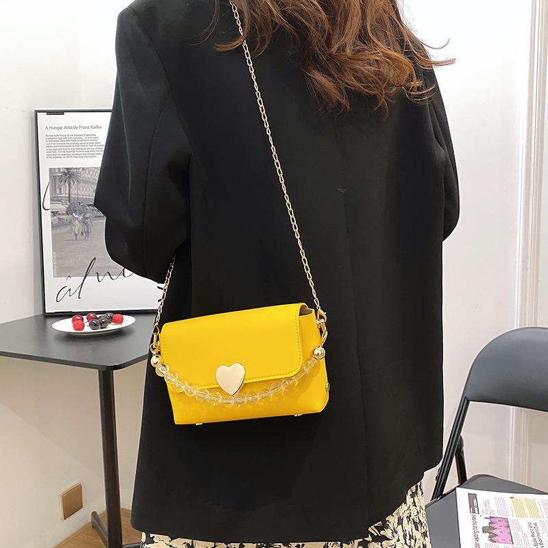 Túi Đeo Vai Hình Vuông Cỡ Nhỏ Có Khóa Trái Tim Thời Trang Cho Nữ