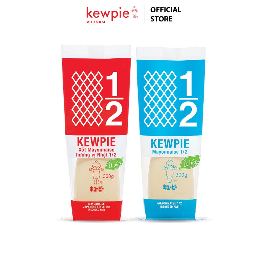 Combo Sức khỏe Xốt Mayonnaise Kewpie Hương Vị Nhật Ít Béo 300g x Xốt Mayonnaise Kewpie Ít Béo 300g (2 chai)