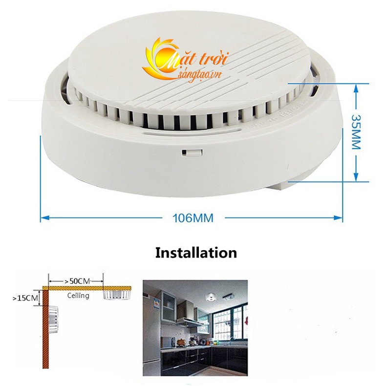 Máy báo khói, báo cháy không dây phát sóng RF 315/433Mhz