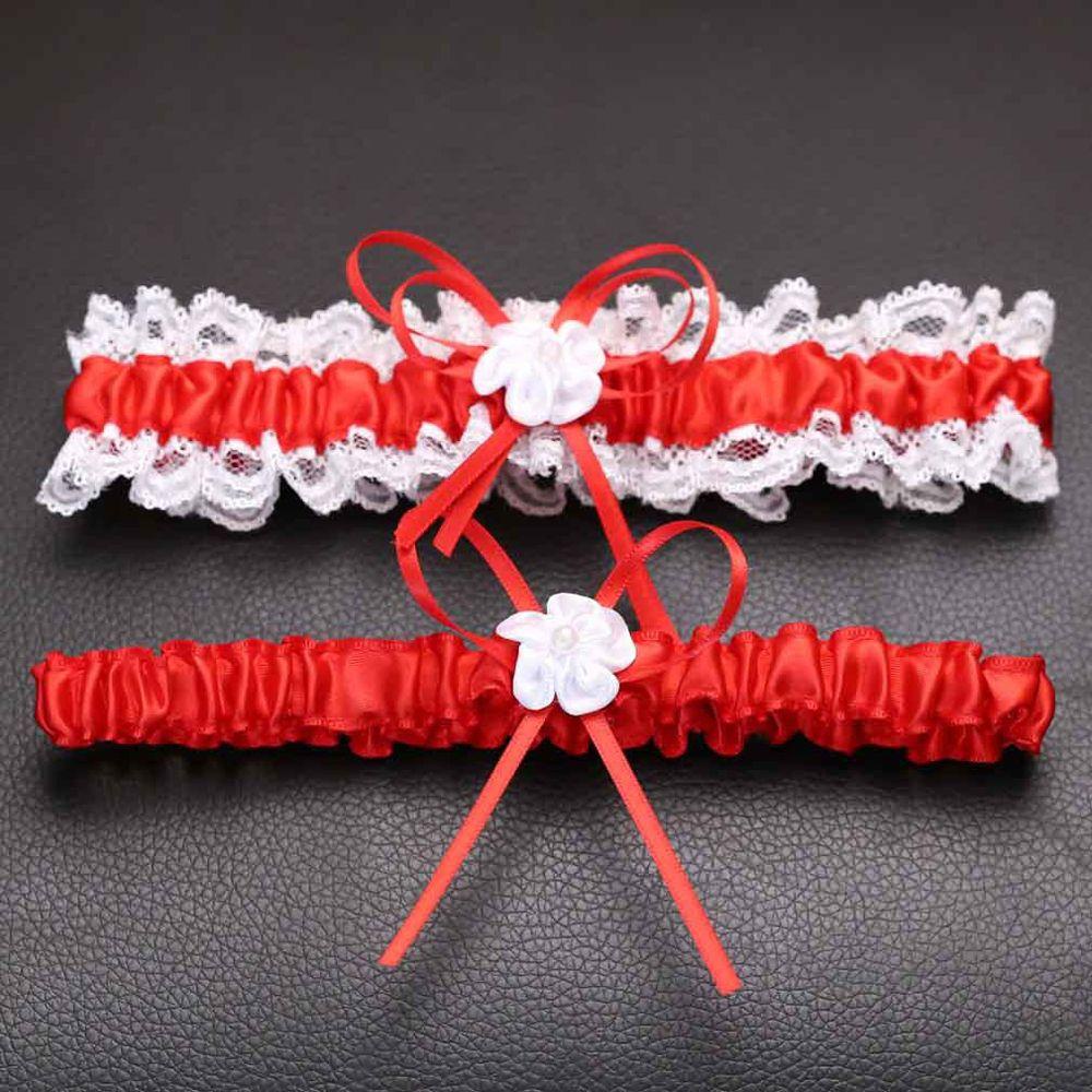 Set 2 Đai Nịt Bít Tất Đùi Đính Nơ Cho Cô Dâu