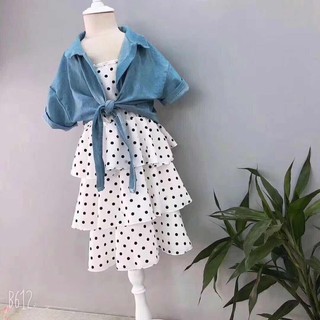Váy voan tầng bé gái size 13-22kg kèm sơ mi mềm