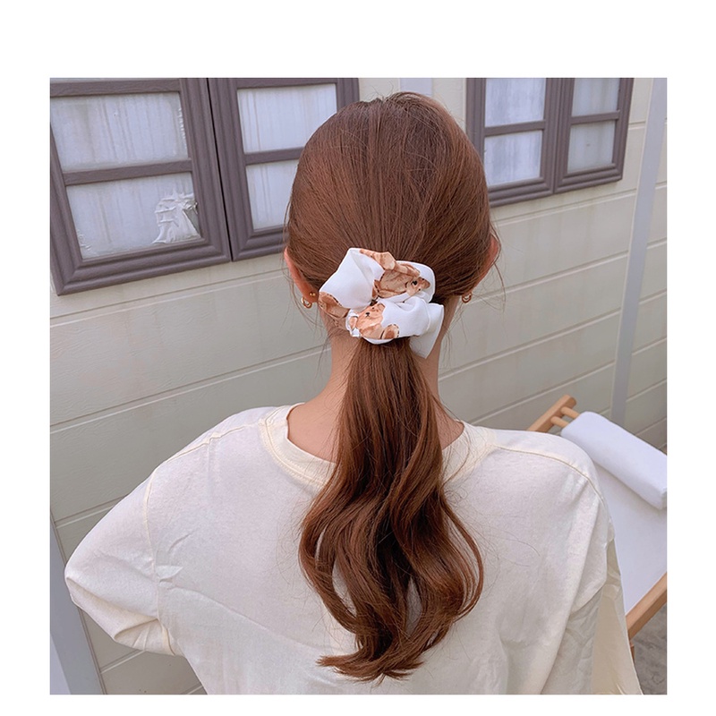 Dây buộc tóc co giãn in hình gấu dễ thương