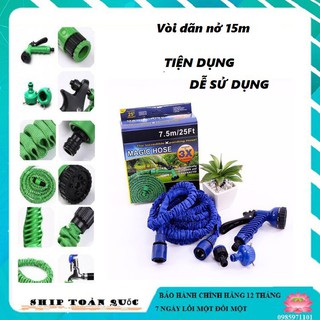 Bộ vòi xịt tăng áp giãn nở thông minh MAGIC HOSE 22,5m - xịt nước co giãn đa năng tiện dụng kéo dài.