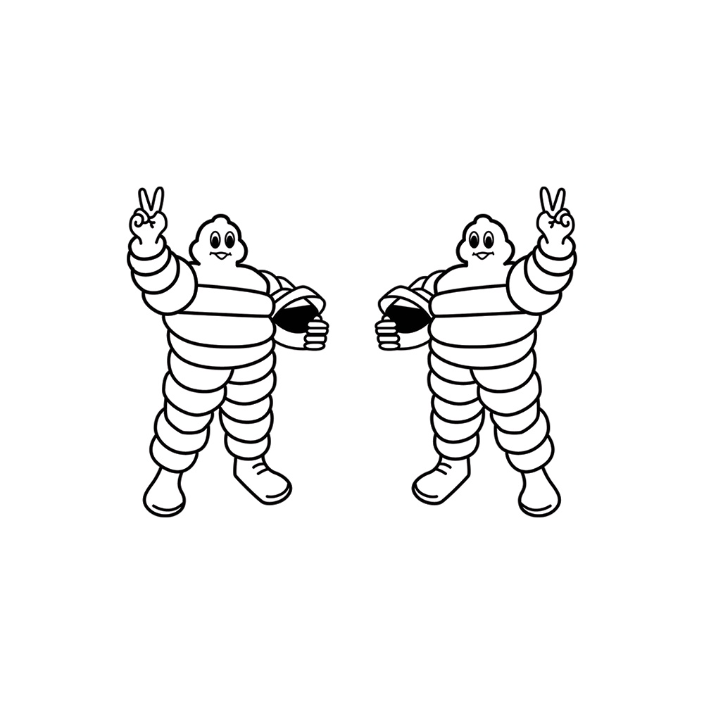 1 Cặp phản quang Lốp Michelin Người đàn ông Bibendum Sticker Dán kính chắn gió Ô tô Dán xe máy / Xe máy Decal trang trí