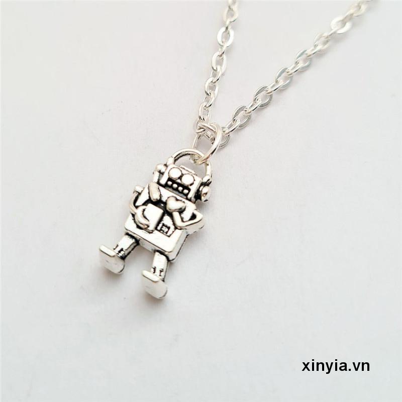 Vòng cổ mặt dây hình robot mini dễ thương phong cách hiphop thời trang