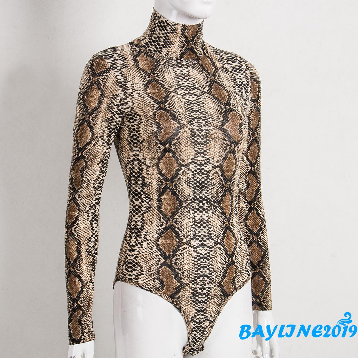 Bodysuit Tay Dài Cổ Lọ Họa Tiết Da Báo Thời Trang Cho Nữ | BigBuy360 - bigbuy360.vn