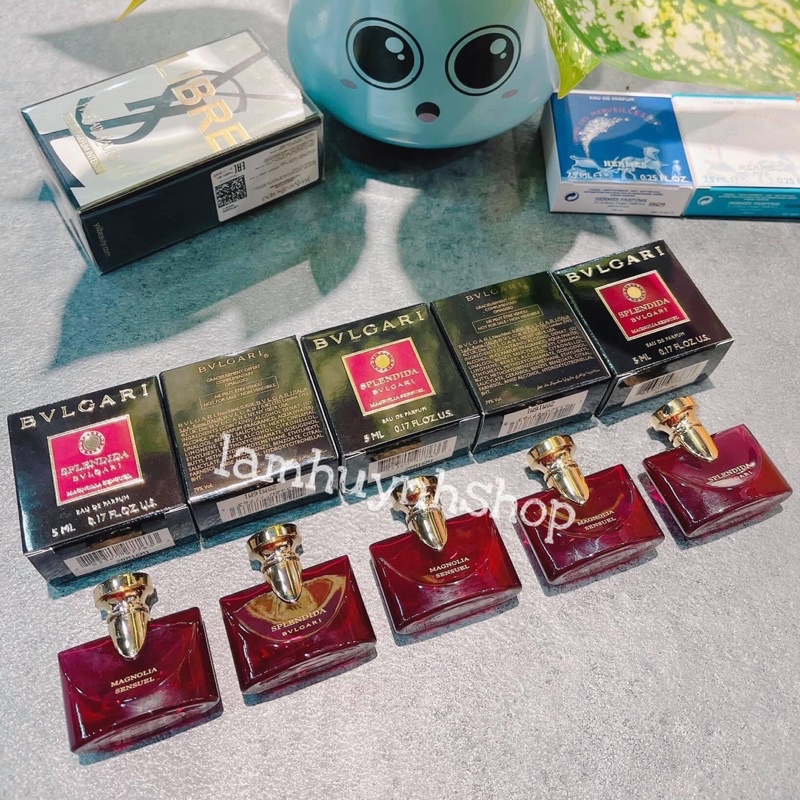 Nước hoa mini BVL SPLENDIDA MAGNOLIA SENSUEL - JASMIN NOIR - ROSE ROSE 5ml