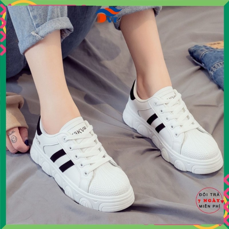 Giày nữ sneaker DVT phiên bản thể thao, chất liệu cao cấp, độn đế, phong cách hàn quốc, tặng kèm tất