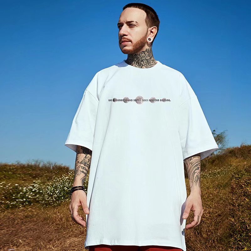 Áo Thun Nam Dáng Rộng In Chữ Phong Cách Nhật Bản Thời Trang Mùa Hè Cỡ Lớn M-8XL