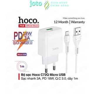 Củ sạc iphone, củ sạc nhanh iphone hàng chính hãng hoco c72q ,joto