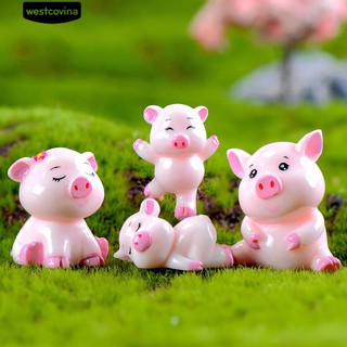 Set 4 Tượng Heo Mini Trang Trí Tiểu Cảnh