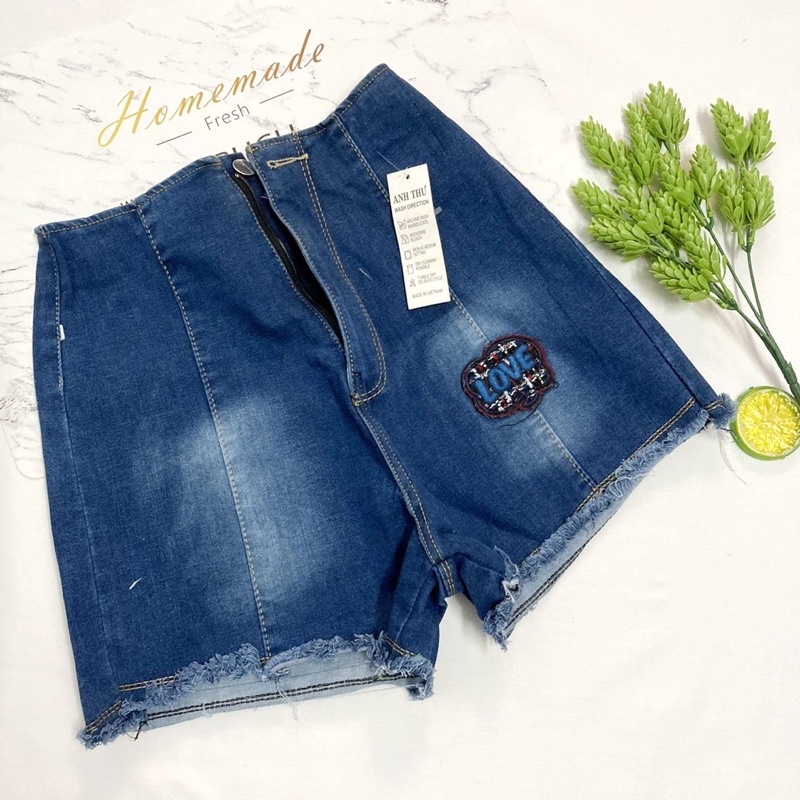 Quần đùi nữ Size từ 38-45kg jean thun co giãn mạnh - Quần short nữ lưng cao - QU254