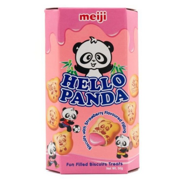 Chinh hãng giá sốc Bánh gấu nhân kem sữa Meiji Hello Panda 6 HỘP