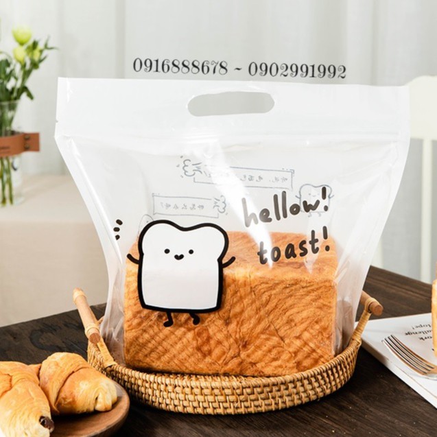 Túi Zip Bánh Mì Sandwich dễ thương cực kỳ - Hello Toast (50c)