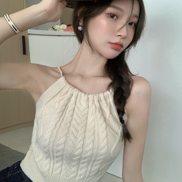 Áo Yếm Dệt Kim 【ZHELIHANGFEI】 / Hai Dây