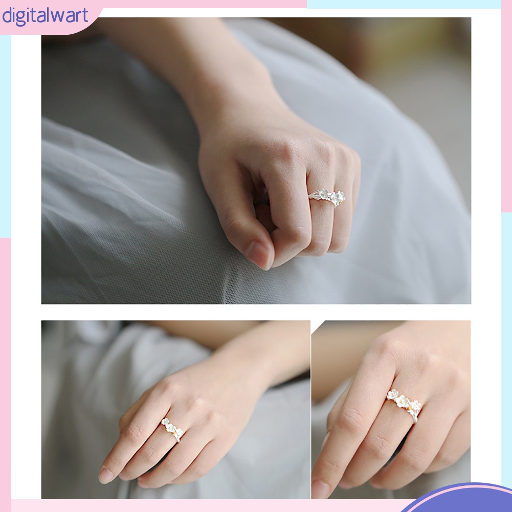 Nhẫn Hở Họa Tiết Hoa Mận Handmade Thời Trang Cho Nữ