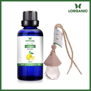 [FREE SHIP 50K] Combo tinh dầu bưởi Lorganic (50ml) +tinh dầu bưởi Lorganic treo xe hơi, tủ áo  (10ml)