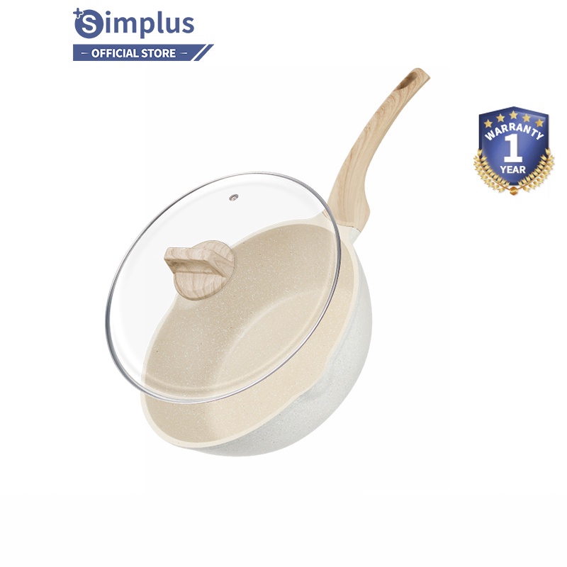Chảo chống dính Simplus vân đá Maifan Vanilla Series chiên rán thông dụng dùng được cho bếp từ và ga