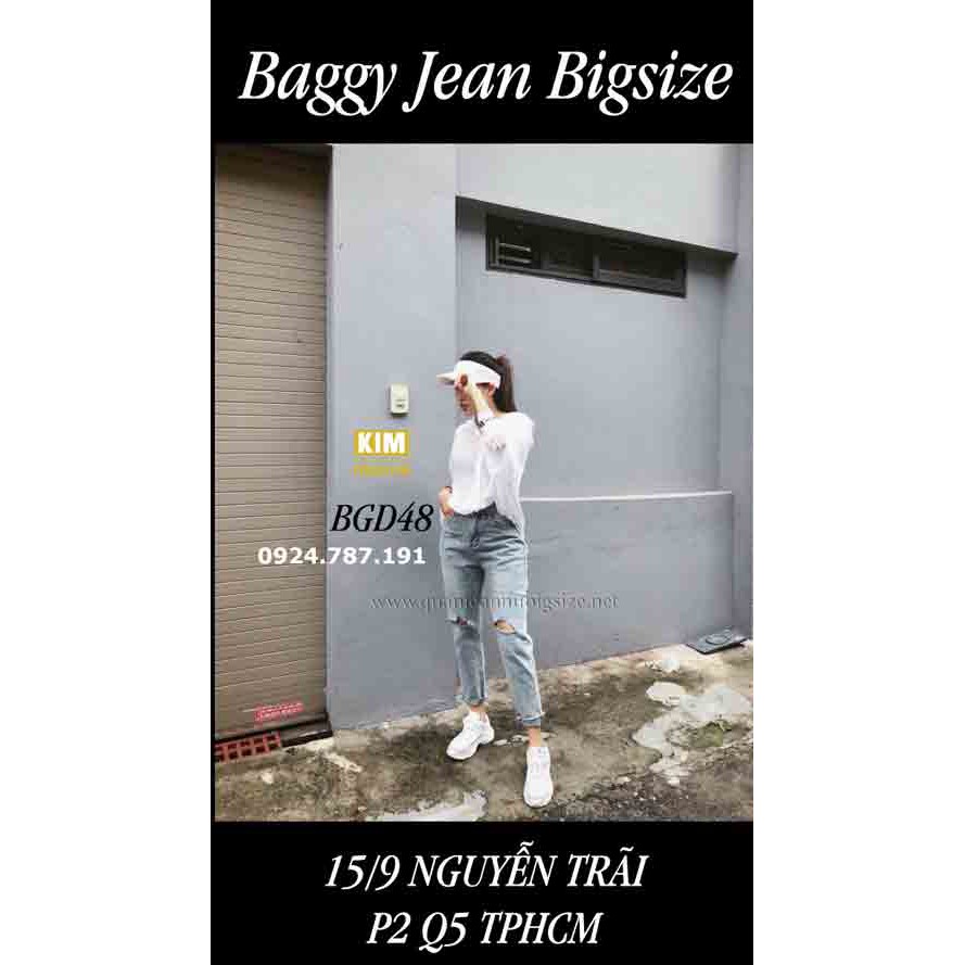 Quần baggy bigsize 58-90kg,quần jean ống rộng form ulzzang hàn quốc