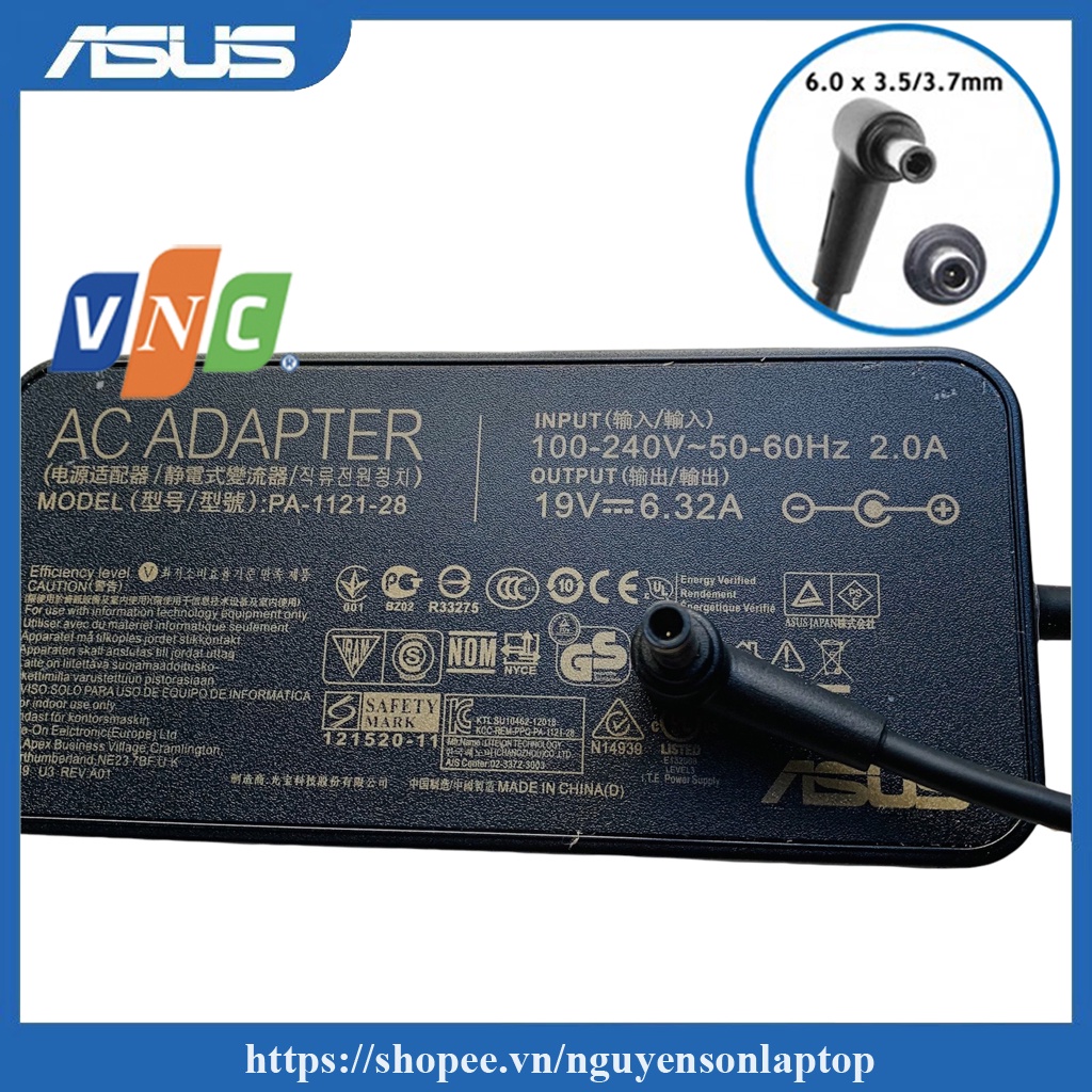 ⚡️[Sạc zin] Sạc Laptop Asus 19V - 6.32A (120w) Chân kim 6.0*3.7mm cho Asus FX505 - FX505G - FX505D - FX86F