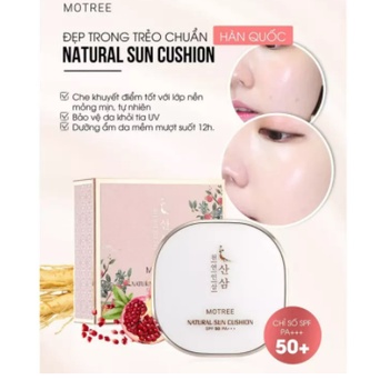 Phấn Nước Mỏng Mịn, Che Phủ Tốt, Lâu Trôi Cushion Chống nắng MOTREE Sâm lựu SPF50+ PA+++ 15g