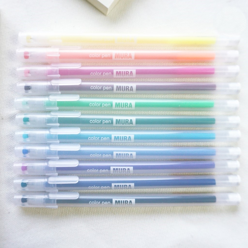 Set 12 Bút gel MURA ngòi 0.5mm nhiều màu tùy chọn cho học sinh sinh viên -A43