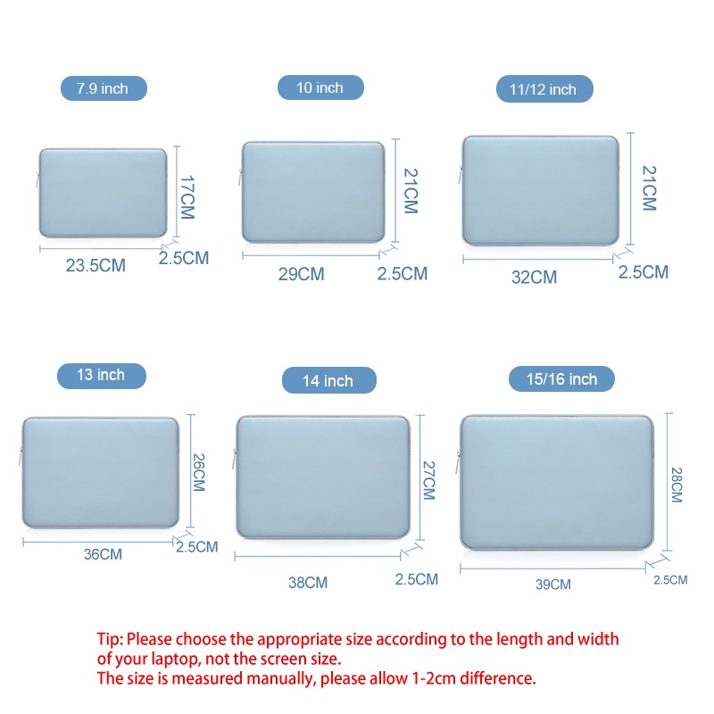 Túi Đựng Laptop Chống Thấm Nước Nhiều Màu Dễ Thương Cho Nữ 9.7,12,13,14,15.6inch