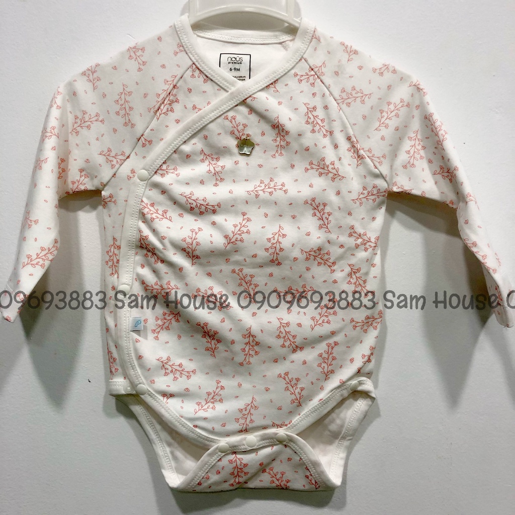 NOUS 2022 - Bodysuit dài tay họa tiết hoa nhí xanh, hồng cho bé