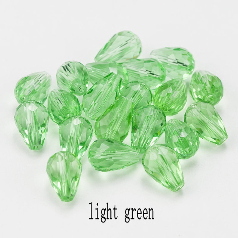 Bộ 70 hạt pha lê hình giọt nước 6x8mm dùng làm trang sức thủ công tiện dụng