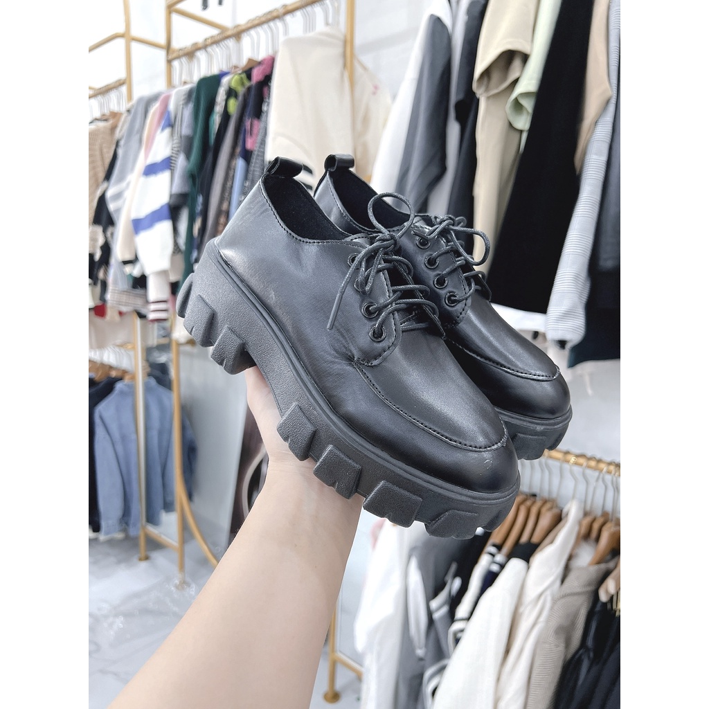 Boost  Nữ Cổ Lửng Chất Da Vintage giày Hài Boots da mềm lót nỉ khóa sau cao cấp boost lửng thời trang đế 6 cm