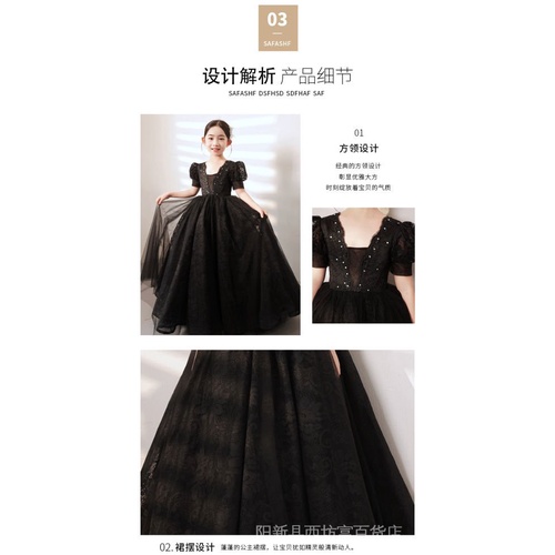 Đầm Hóa Trang Halloween Nhân Vật Phù Thủy Màu Đen Cho Bé Gái