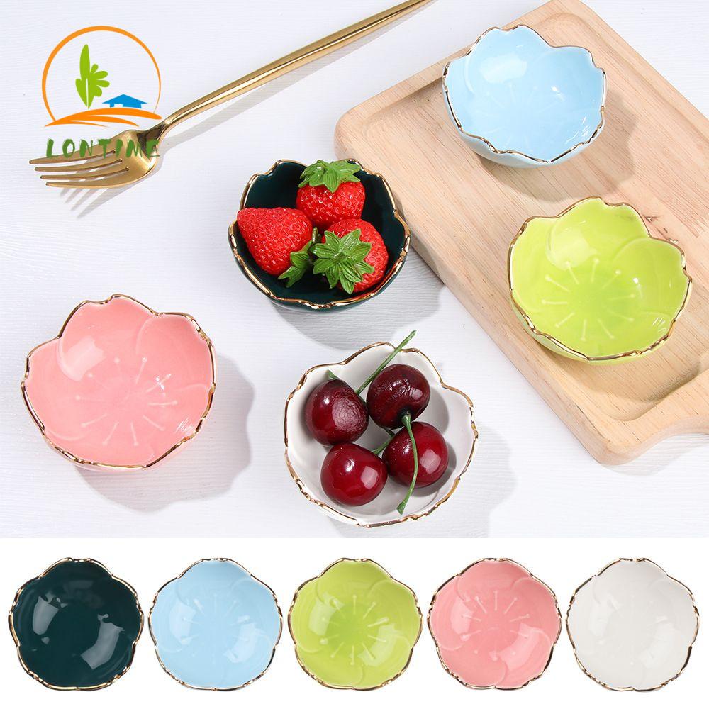 Chén đựng nước chấm/ gia vị mini bằng sứ hình hoa anh đào phong cách Nhật Bản độc đáo