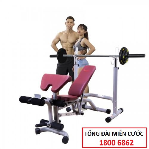 Ghế tạ KINGSPORT BK-599 (Tặng kèm thanh đòn và 30kg tạ) - tập gym đa năng tại nhà ...